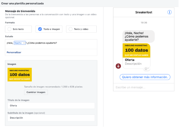 Messenger ads de Facebook