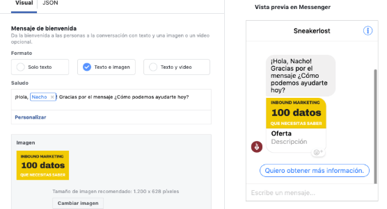 Messenger ads de Facebook