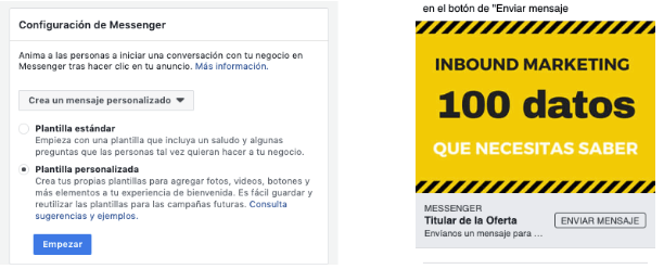 Messenger ads de Facebook