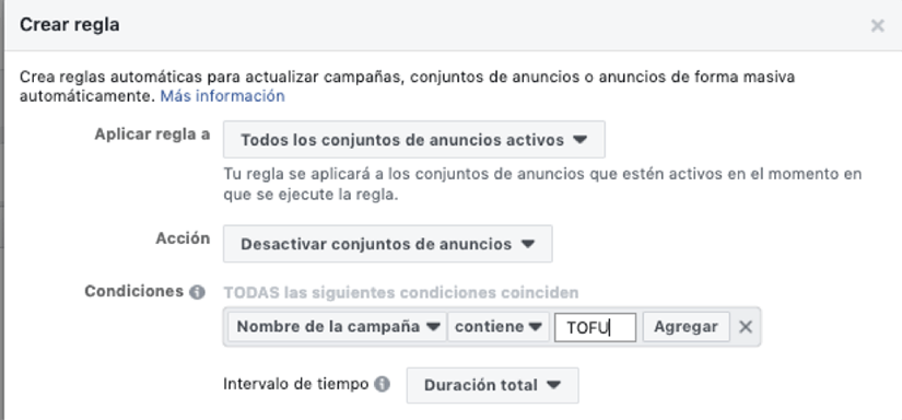 Campañas TOFU Facebook