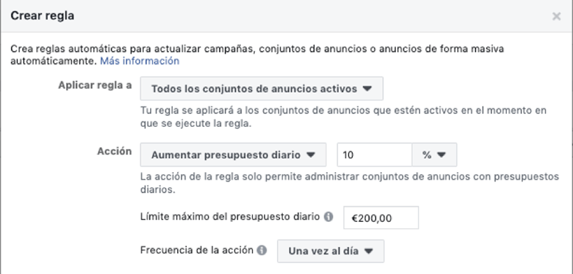 Aumentar inversión con ROAS positivo