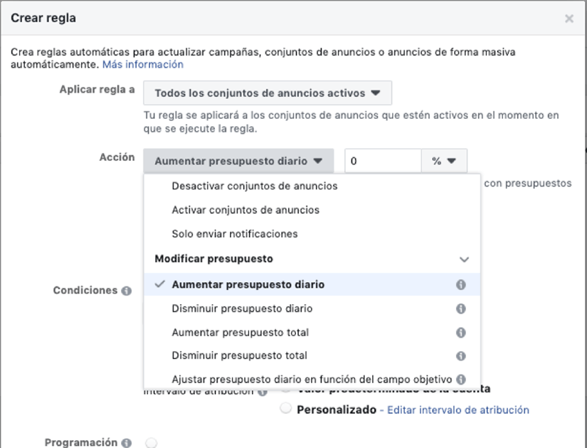 Aumentar presupuesto con ROAS positivo